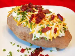 Baked potatoes with butter