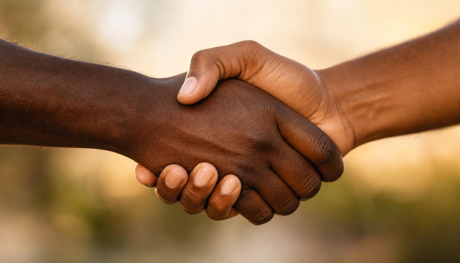 Two hands shaking in agreement — The BBQ Daddy catering commitment