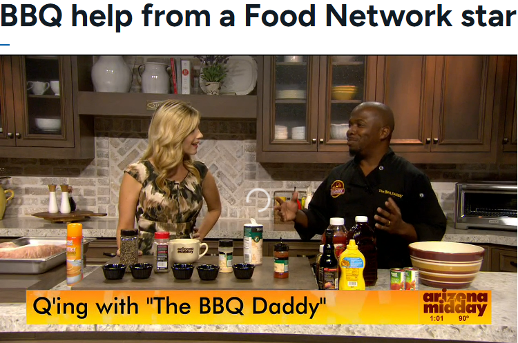 Chef Terry Matthews sharing brisket BBQ tips on Arizona Midday
