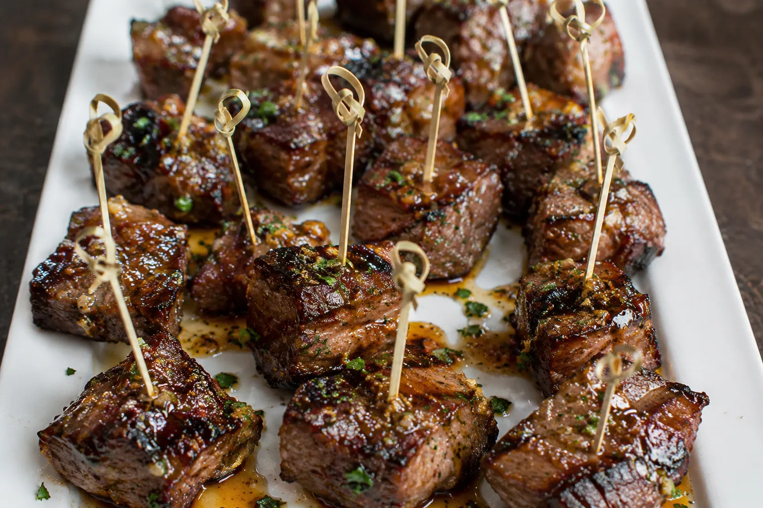 Bourbon Glazed Steak Tips