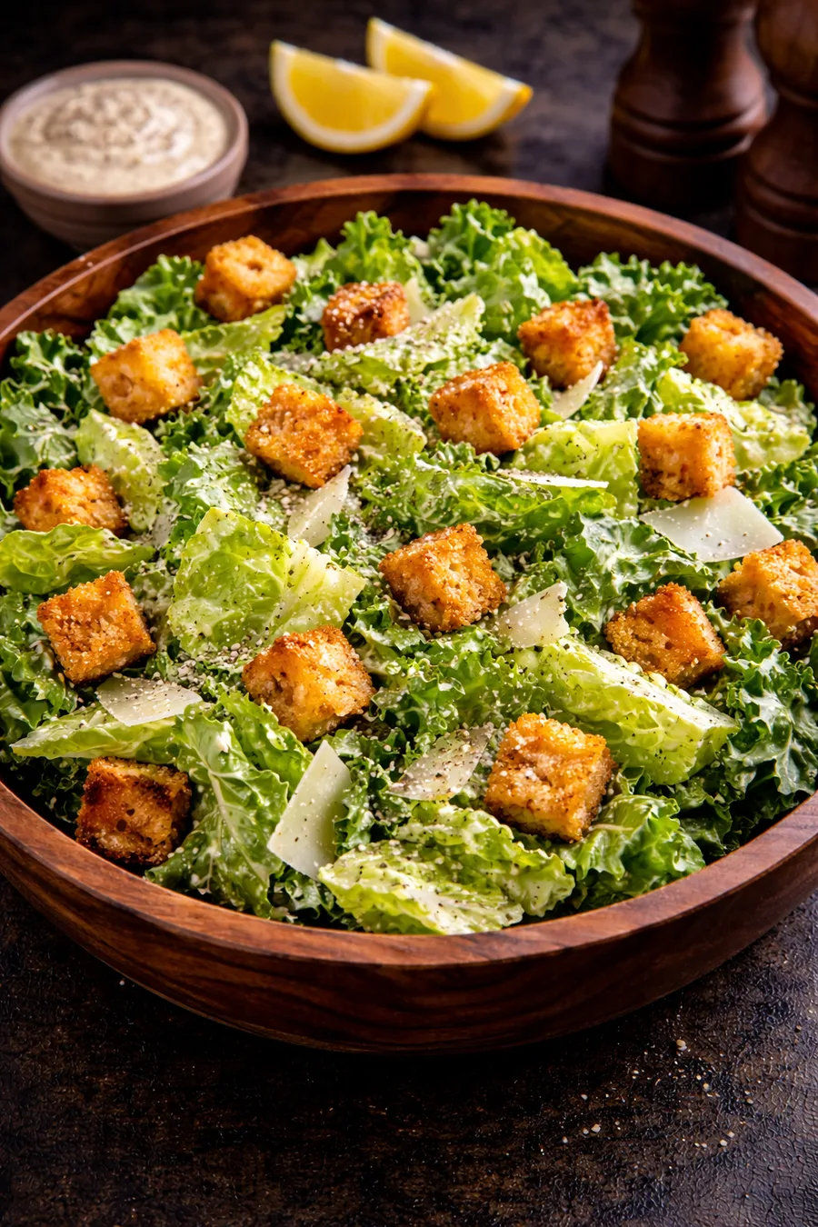 Caesar salad served as an appetizer