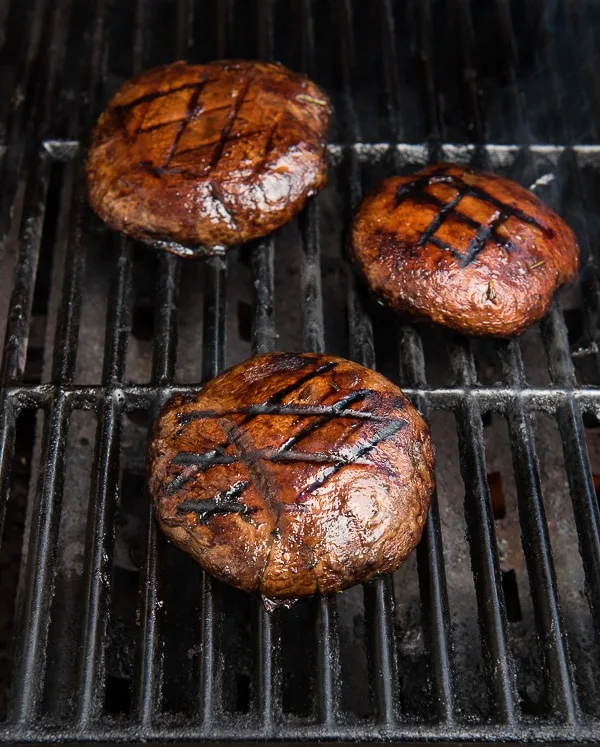 Grilled portabella mushroom caps