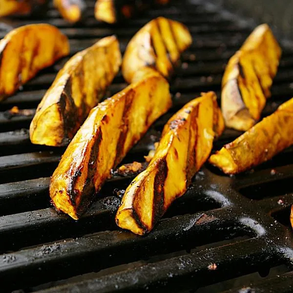 Grilled sweet potato wedges