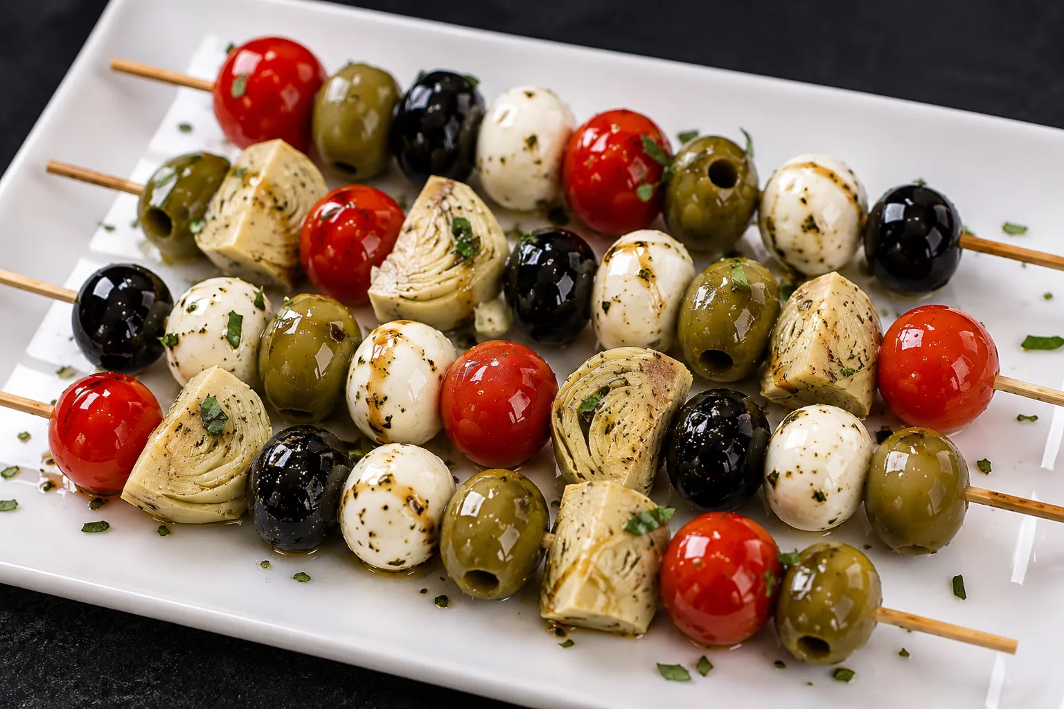 Antipasto kabob hors d'oeuvre — passed appetizer from the Steakhouse Experience menu by Qfire