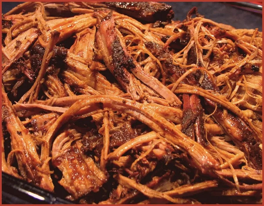 Smoked pulled beef for BBQ catering