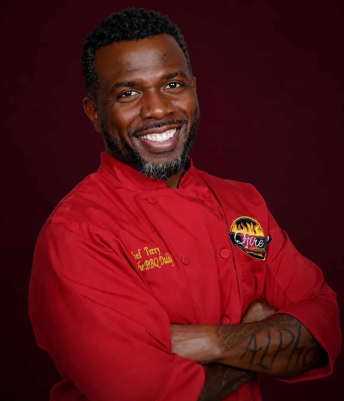 Chef Terry Matthews, The BBQ Daddy — founder and executive chef of Qfire Catering, Food Network champion, Phoenix and San Diego catering