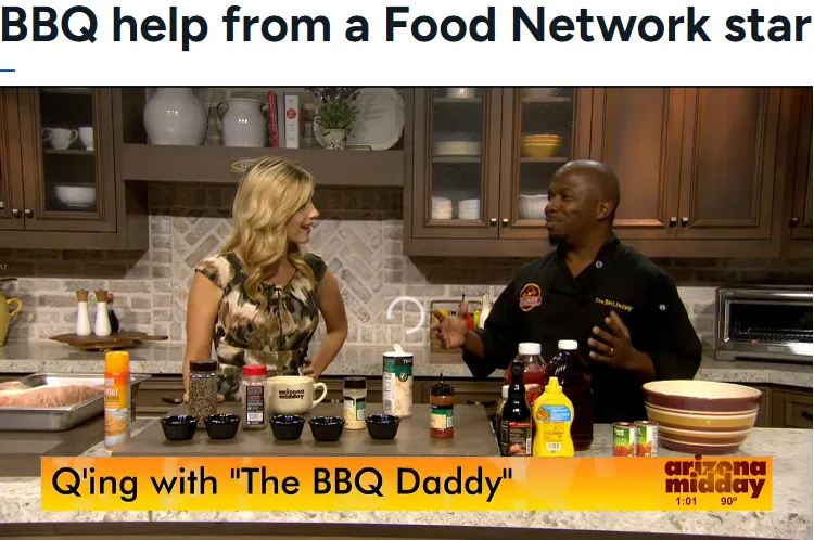Chef Terry Matthews sharing brisket BBQ tips on Arizona Midday