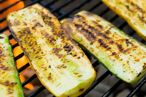 Grilled squash and zucchini spears