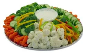 Fresh veggie platter with dip
