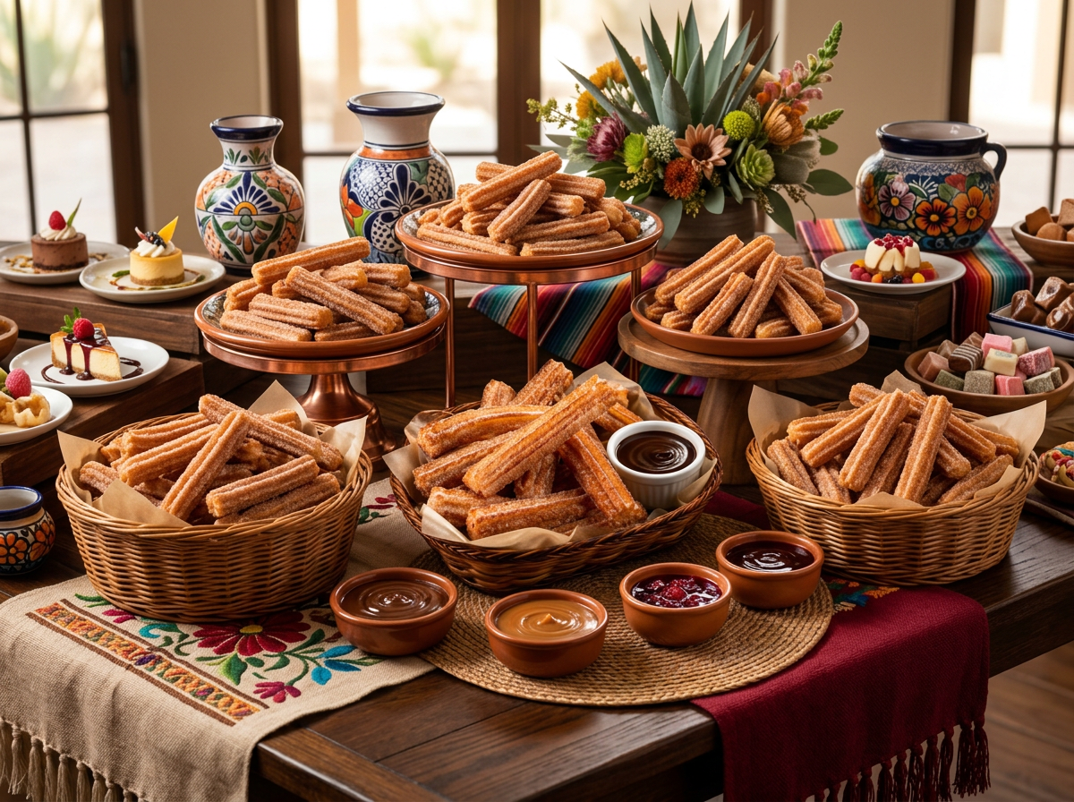 Crispy golden churros dusted with cinnamon sugar