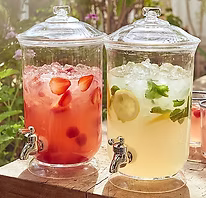 Refreshing non-alcoholic beverage selections included with Qfire Catering weddings, corporate events & private parties in Phoenix, Scottsdale & San Diego