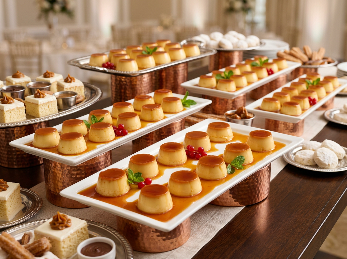 Silky Mexican vanilla flan covered with caramel sauce