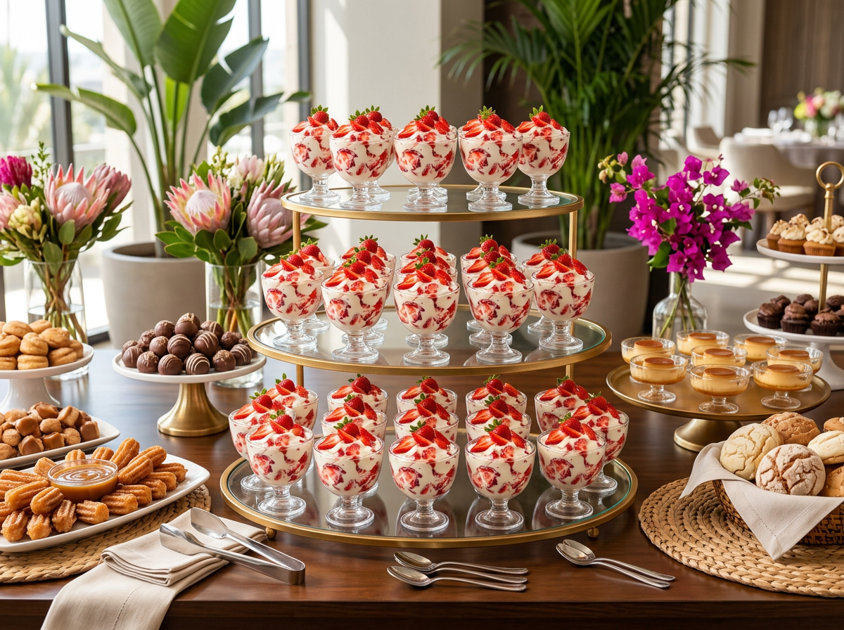 Fresh strawberries folded into sweet Mexican cream