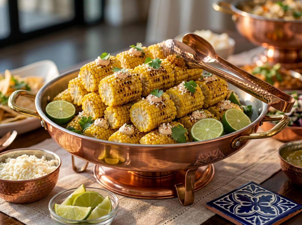 Grilled Mexican street corn with chile-lime crema and cotija