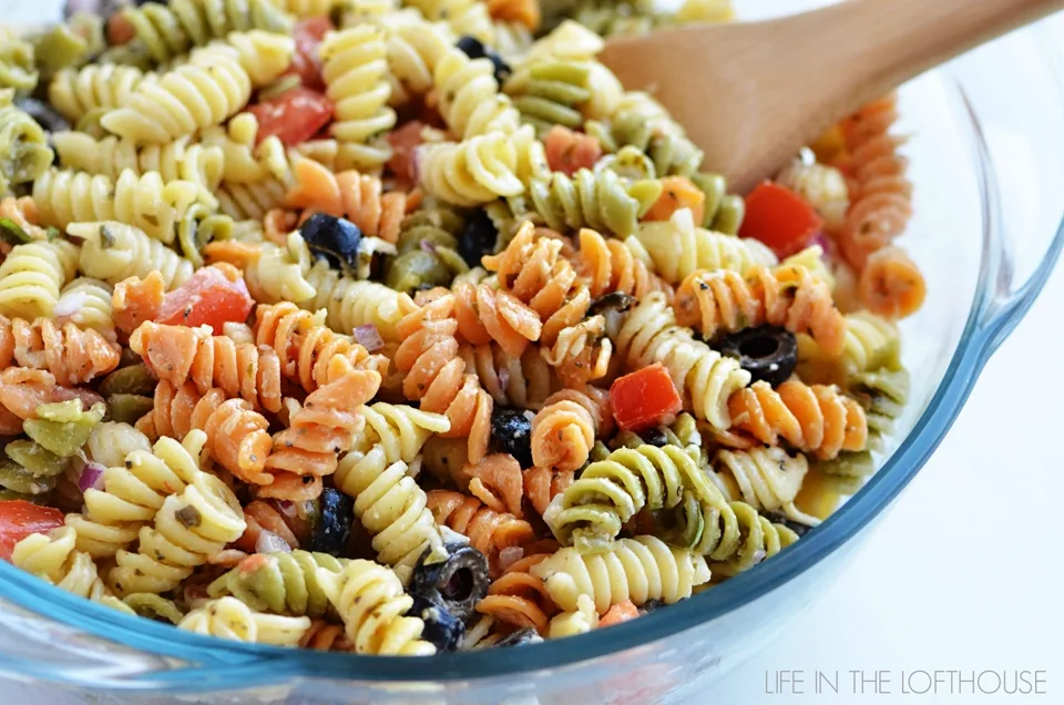 Tri-color pasta salad